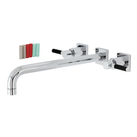 Kingston Brass KS6041DKL Wall Mount Tub Faucet, Polished Chrome KS6041DKL